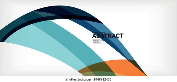Coloridas líneas onduladas fondo abstracto, línea de color para presentación empresarial o técnica. Papel de pared moderno brillante vectorial con rayas