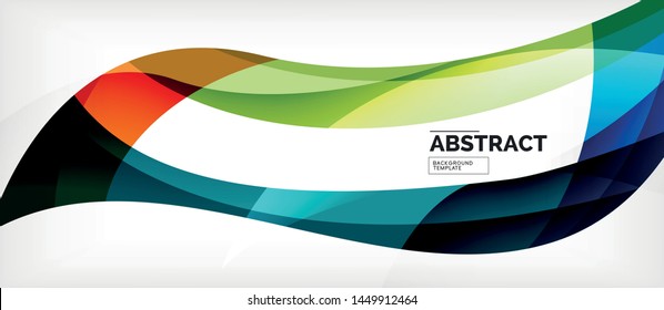 Colorful wave lines abstract background, color line for business or techno presentation. Vector shiny modern wallpaper with stripes