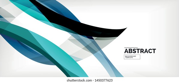 Farbige Wellenlinien abstrakter Hintergrund, Farblinie für Business- oder Techno-Präsentation. Vektorglänzende, moderne Tapete mit Streifen