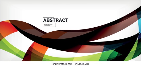 Colorful wave lines abstract background, color line for business or techno presentation. Vector shiny modern wallpaper with stripes