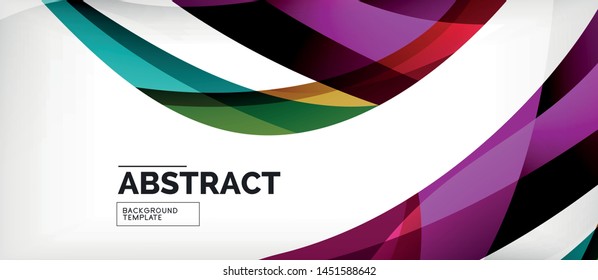Colorful wave lines abstract background, color line for business or techno presentation. Vector shiny modern wallpaper with stripes