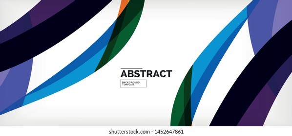 Coloridas líneas onduladas fondo abstracto, línea de color para presentación empresarial o técnica. Papel de pared moderno brillante vectorial con rayas