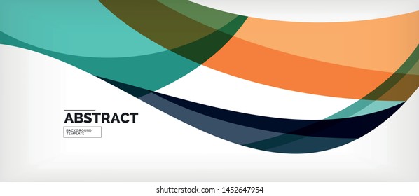 Coloridas líneas onduladas fondo abstracto, línea de color para presentación empresarial o técnica. Papel de pared moderno brillante vectorial con rayas