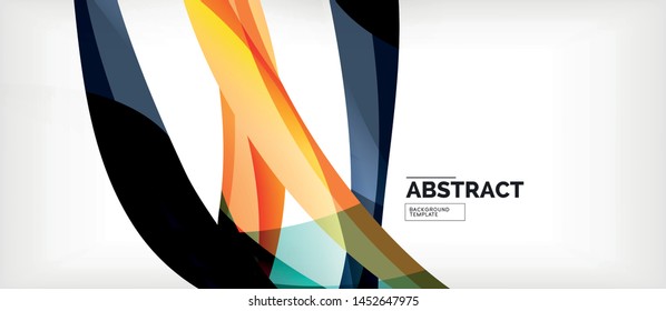 Colorful wave lines abstract background, color line for business or techno presentation. Vector shiny modern wallpaper with stripes