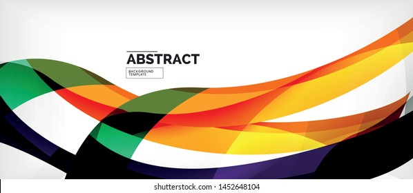 Colorful wave lines abstract background, color line for business or techno presentation. Vector shiny modern wallpaper with stripes