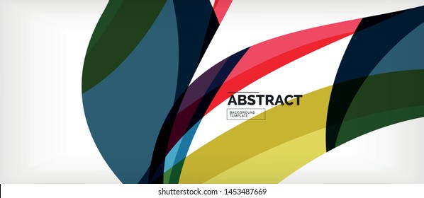 Colorful wave lines abstract background, color line for business or techno presentation. Vector shiny modern wallpaper with stripes