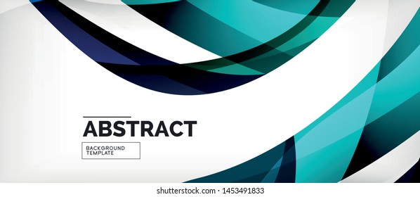 Coloridas líneas onduladas fondo abstracto, línea de color para presentación empresarial o técnica. Papel de pared moderno brillante vectorial con rayas