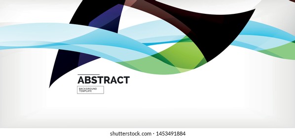 Colorful wave lines abstract background, color line for business or techno presentation. Vector shiny modern wallpaper with stripes