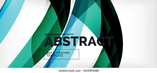 Coloridas líneas onduladas fondo abstracto, línea de color para presentación empresarial o técnica. Papel de pared moderno brillante vectorial con rayas