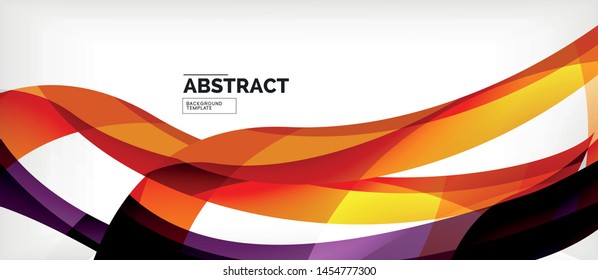 Colorful wave lines abstract background, color line for business or techno presentation. Vector shiny modern wallpaper with stripes