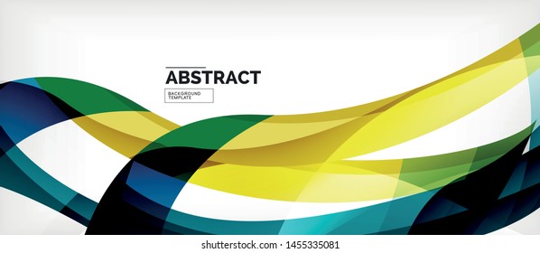 Colorful wave lines abstract background, color line for business or techno presentation. Vector shiny modern wallpaper with stripes