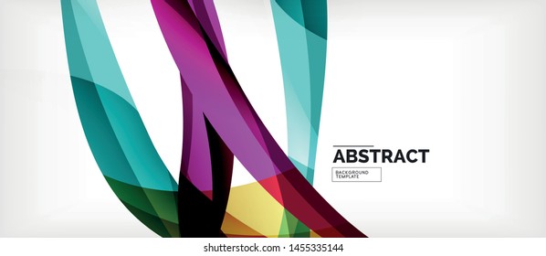 Fundo abstrato de linhas de onda coloridas, linha de cor para apresentação de negócios ou techno. Vetor papel de parede moderno brilhante com listras