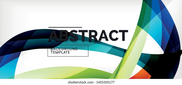 Colorful wave lines abstract background, color line for business or techno presentation. Vector shiny modern wallpaper with stripes