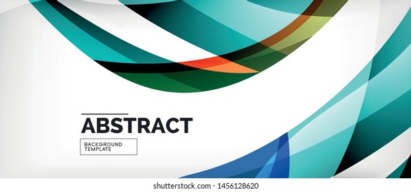 Colorful wave lines abstract background, color line for business or techno presentation. Vector shiny modern wallpaper with stripes