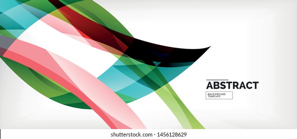 Coloridas líneas onduladas fondo abstracto, línea de color para presentación empresarial o técnica. Papel de pared moderno brillante vectorial con rayas