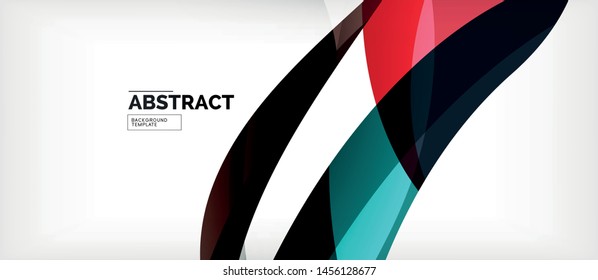 Coloridas líneas onduladas fondo abstracto, línea de color para presentación empresarial o técnica. Papel de pared moderno brillante vectorial con rayas