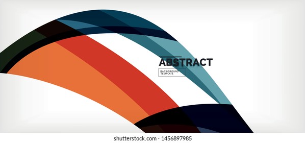Colorful wave lines abstract background, color line for business or techno presentation. Vector shiny modern wallpaper with stripes