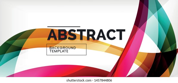 Colorful wave lines abstract background, color line for business or techno presentation. Vector shiny modern wallpaper with stripes