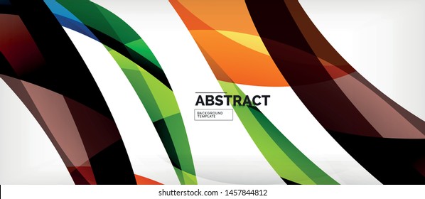 Colorful wave lines abstract background, color line for business or techno presentation. Vector shiny modern wallpaper with stripes