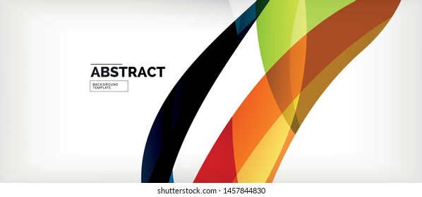 Coloridas líneas onduladas fondo abstracto, línea de color para presentación empresarial o técnica. Papel de pared moderno brillante vectorial con rayas