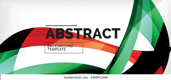 Colorful wave lines abstract background, color line for business or techno presentation. Vector shiny modern wallpaper with stripes