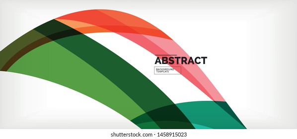 Coloridas líneas onduladas fondo abstracto, línea de color para presentación empresarial o técnica. Papel de pared moderno brillante vectorial con rayas