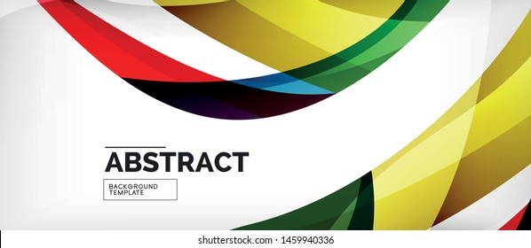 Colorful wave lines abstract background, color line for business or techno presentation. Vector shiny modern wallpaper with stripes