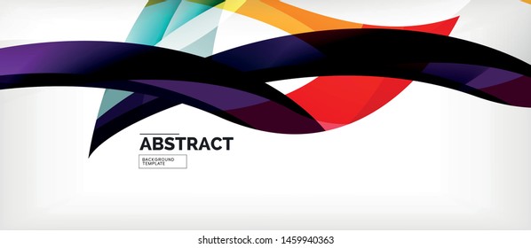 Colorful wave lines abstract background, color line for business or techno presentation. Vector shiny modern wallpaper with stripes