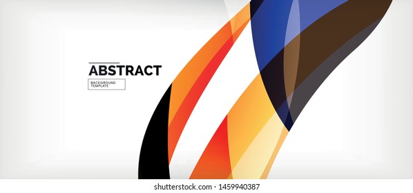 Coloridas líneas onduladas fondo abstracto, línea de color para presentación empresarial o técnica. Papel de pared moderno brillante vectorial con rayas