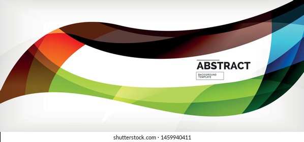 Colorful wave lines abstract background, color line for business or techno presentation. Vector shiny modern wallpaper with stripes