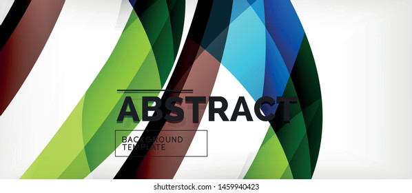 Coloridas líneas onduladas fondo abstracto, línea de color para presentación empresarial o técnica. Papel de pared moderno brillante vectorial con rayas