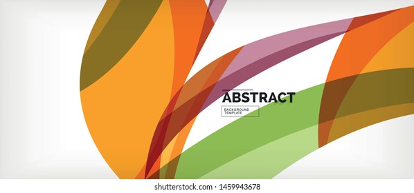Coloridas líneas onduladas fondo abstracto, línea de color para presentación empresarial o técnica. Papel de pared moderno brillante vectorial con rayas