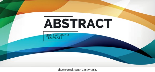 Colorful wave lines abstract background, color line for business or techno presentation. Vector shiny modern wallpaper with stripes