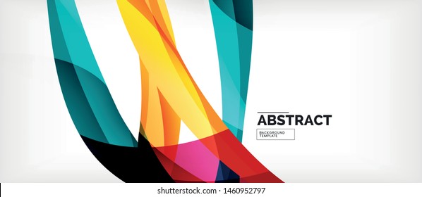 Colorful wave lines abstract background, color line for business or techno presentation. Vector shiny modern wallpaper with stripes