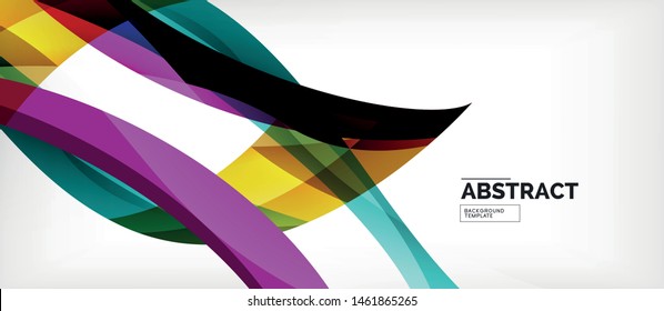 Colorful wave lines abstract background, color line for business or techno presentation. Vector shiny modern wallpaper with stripes