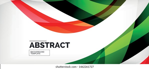 Colorful wave lines abstract background, color line for business or techno presentation. Vector shiny modern wallpaper with stripes