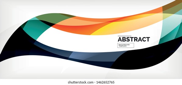 Colorful wave lines abstract background, color line for business or techno presentation. Vector shiny modern wallpaper with stripes