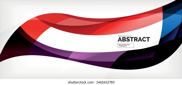 Colorful wave lines abstract background, color line for business or techno presentation. Vector shiny modern wallpaper with stripes