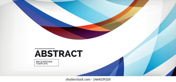 Farbige Wellenlinien abstrakter Hintergrund, Farblinie für Business- oder Techno-Präsentation. Vektorglänzende, moderne Tapete mit Streifen