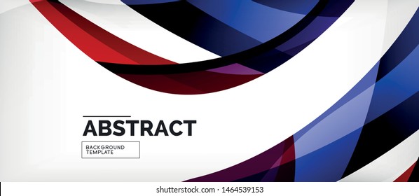 Coloridas líneas onduladas fondo abstracto, línea de color para presentación empresarial o técnica. Papel de pared moderno brillante vectorial con rayas