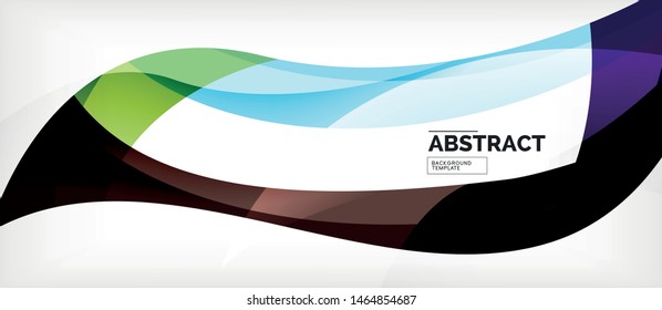 Colorful wave lines abstract background, color line for business or techno presentation. Vector shiny modern wallpaper with stripes