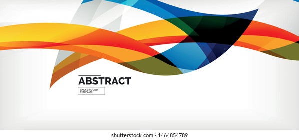Colorful wave lines abstract background, color line for business or techno presentation. Vector shiny modern wallpaper with stripes
