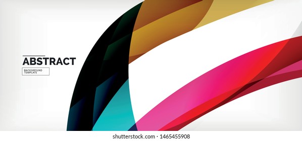 Colorful wave lines abstract background, color line for business or techno presentation. Vector shiny modern wallpaper with stripes