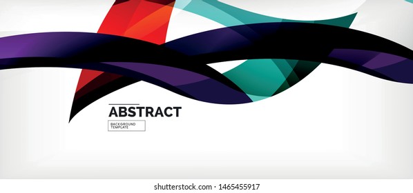 Colorful wave lines abstract background, color line for business or techno presentation. Vector shiny modern wallpaper with stripes