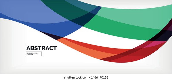 Coloridas líneas onduladas fondo abstracto, línea de color para presentación empresarial o técnica. Papel de pared moderno brillante vectorial con rayas