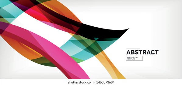 Colorful wave lines abstract background, color line for business or techno presentation. Vector shiny modern wallpaper with stripes
