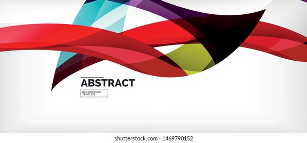 Coloridas líneas onduladas fondo abstracto, línea de color para presentación empresarial o técnica. Papel de pared moderno brillante vectorial con rayas