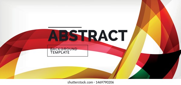 Coloridas líneas onduladas fondo abstracto, línea de color para presentación empresarial o técnica. Papel de pared moderno brillante vectorial con rayas