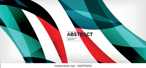 Colorful wave lines abstract background, color line for business or techno presentation. Vector shiny modern wallpaper with stripes
