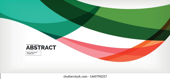 Colorful wave lines abstract background, color line for business or techno presentation. Vector shiny modern wallpaper with stripes